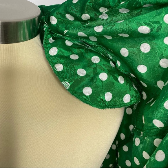 Victoria's Secret Vintage Gold Label Green Polka Dot Robe - Picture 12 of 13